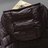 Men 50% White Duck Down Puffer Jacket, Windproof Hooded Drawstring Hem Thick Warm Zip Coat For Cold Winter Outdoor