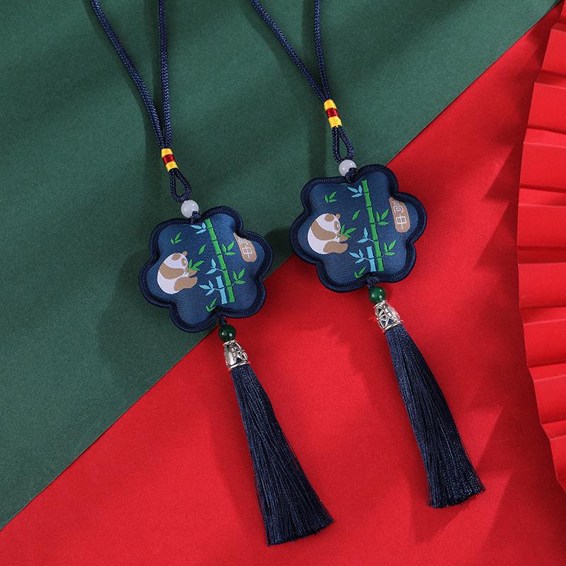 Chinese Brocade Tassel Sachet: New Year Charm Pendant with Ancient Style Scent