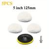 5Pcs 3/4/5 Inch Car Polishing Pads - Waxing Sponge Disks & Wool Wheels for Auto Paint Care (Polishing Kit Gadget)