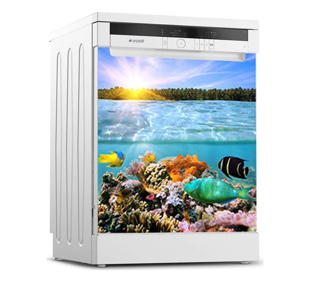 36 Style Dishwasher Decoration Sticker DIY Kitchen Wallpaper Peel and Stick Vinyl Wall Decal LandscapeFlower Mural For Home Decor