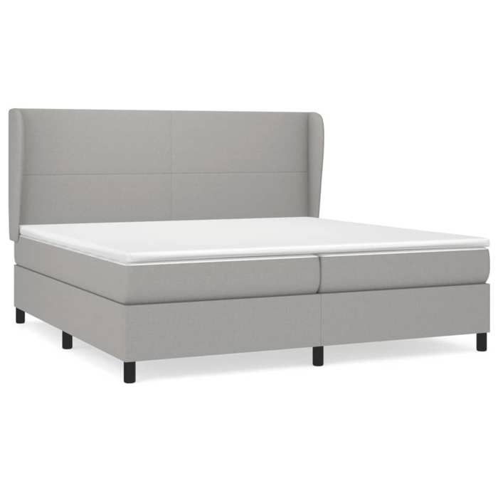 VidaXL Lit à sommier tapissier avec matelas Gris clair 200x200cm Tissu - Modèle 3127829