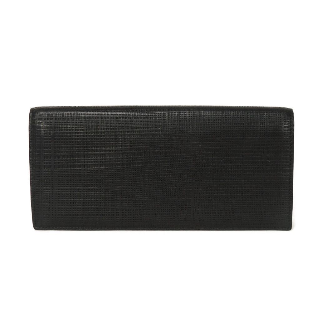 Used 12695 Linen Long Horizontal Wallet 101.79.978 7940 Textured Calfskin Bifold Anagram Embossed Black Men's from