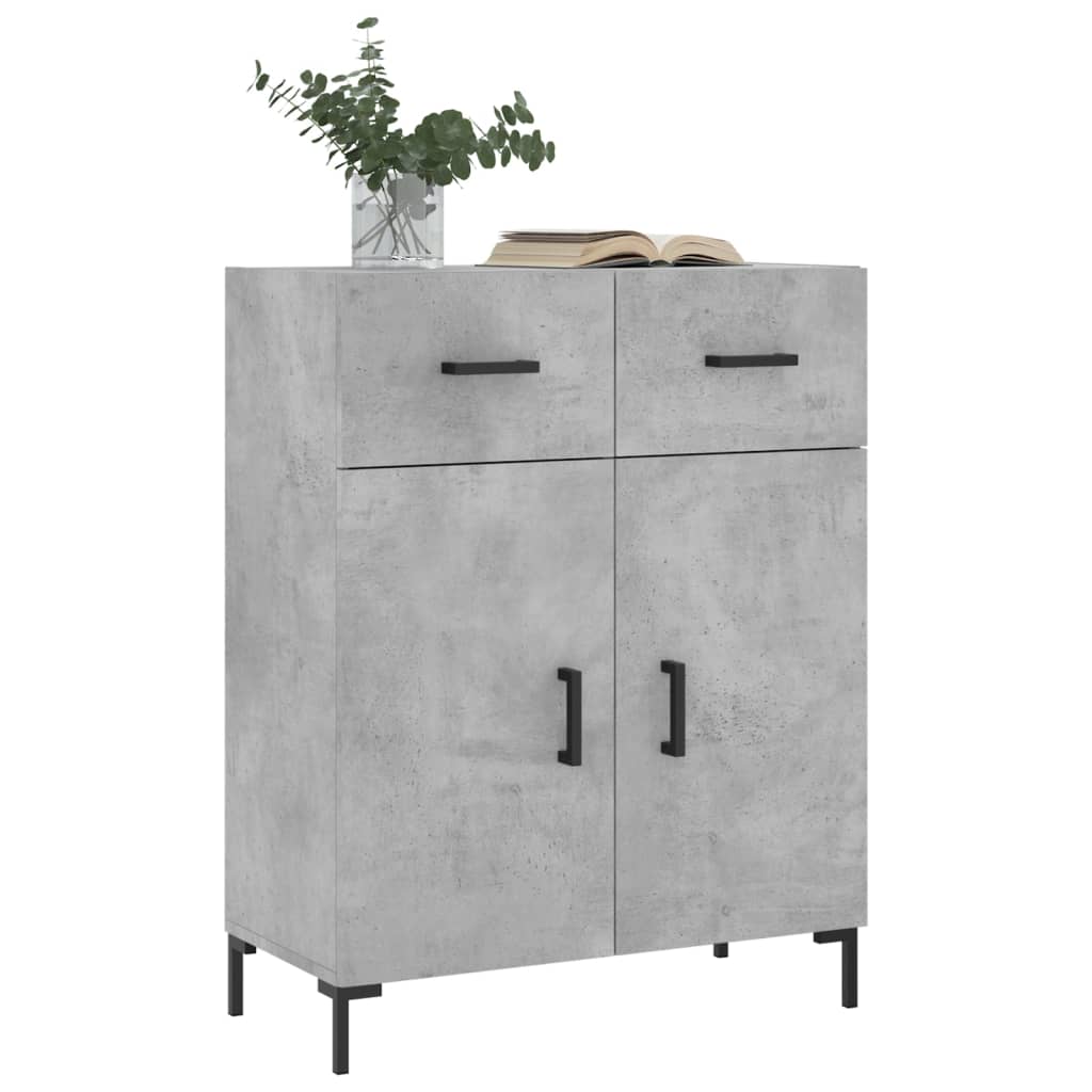 vidaXL Sideboard Concrete Grey 69.5x34x90 Cm Wood-based Panel