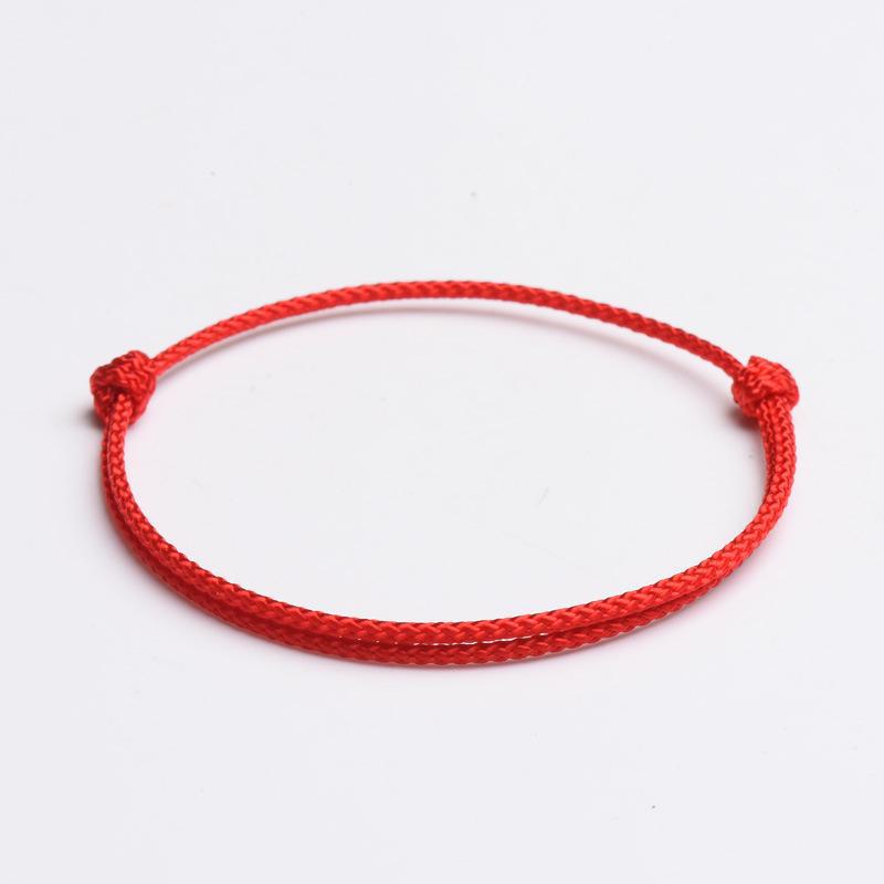 Ensemble bracelet et bracelet de cheville en corde rouge tissés à la main avec symboles du zodiaque - Style ethnique 