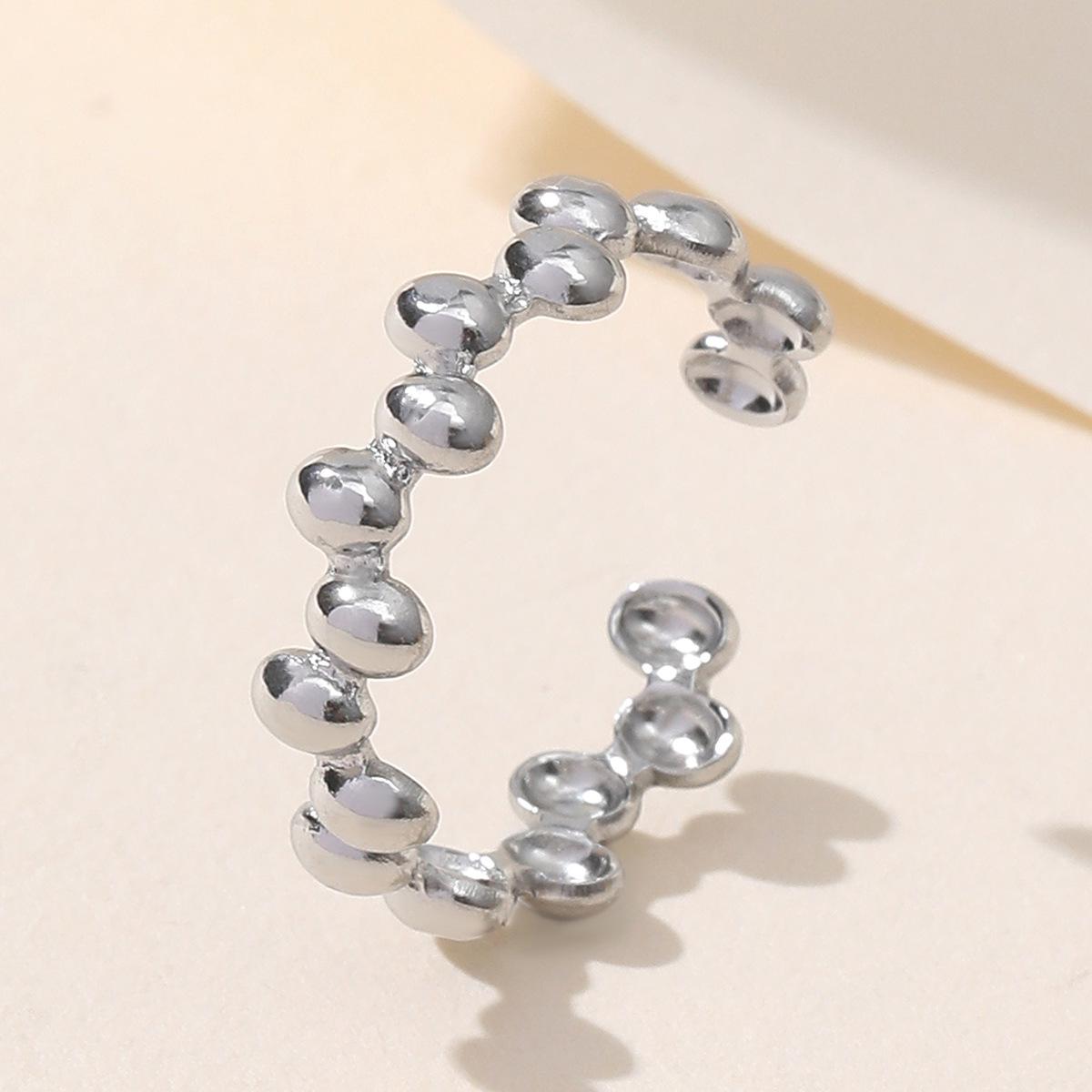 Retro Baroque Geometric Adjustable Open Ring for Women - Titanium Steel