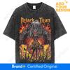 Anime Attack On Titan Tshirts Vintage Washed T Shirt Harajuku Oversize Tee Cotton Fashion Streetwear Unisex Top Menswear