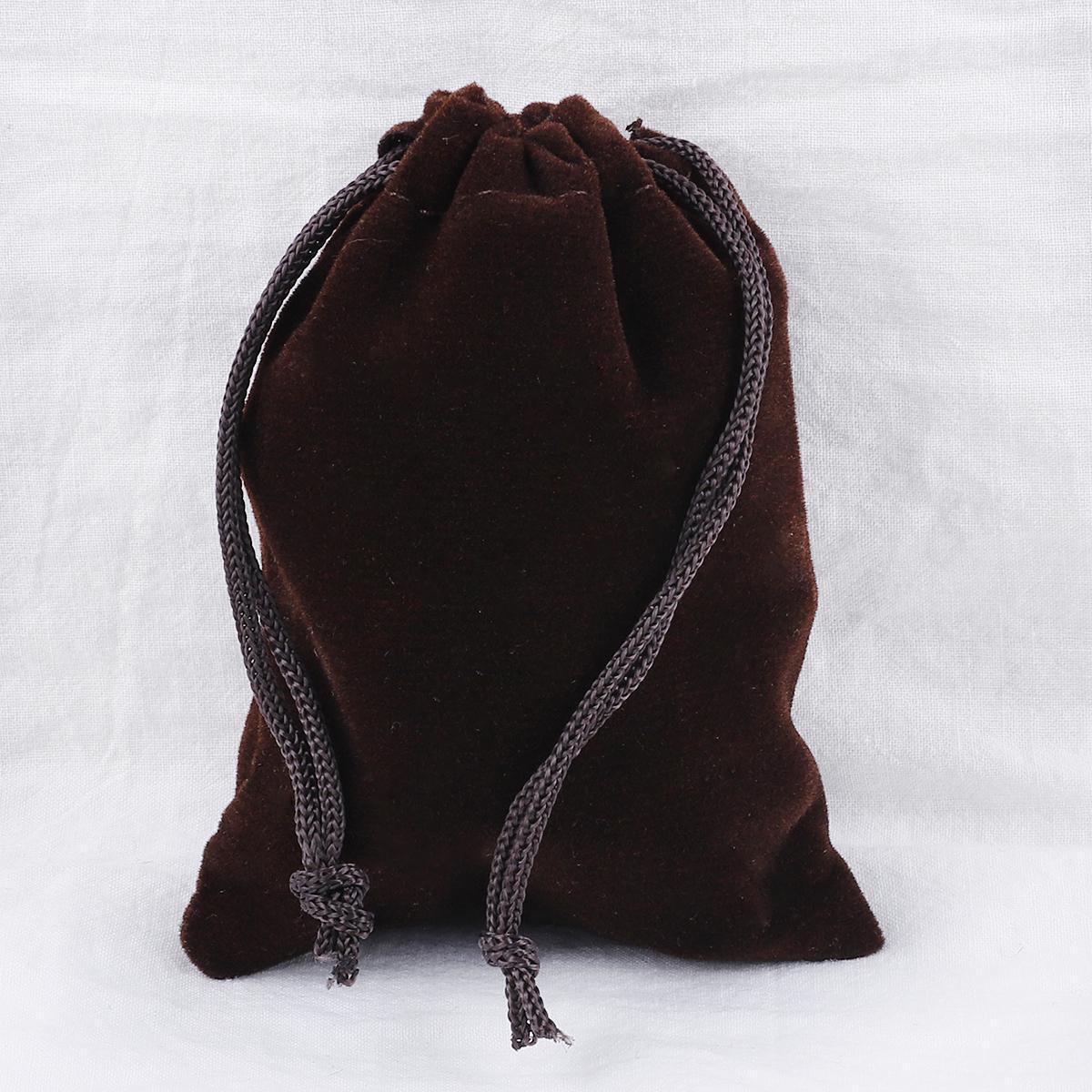 

10 бархатных мешочков для хранения ювелирных изделий 9x12cm коричневый