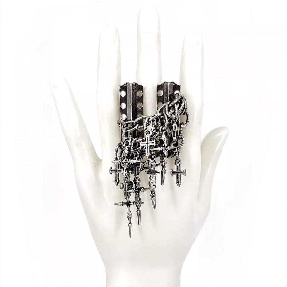 Neuer Punk Fingerring Metall Vintage Unisex Skelett Dorn Edelstahl Ins Coole Ringe Accessoires Für Frauen Männer Schmuck white