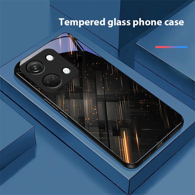 Meteorická zlatá korálka Pro OnePlus Nord 3 5 6T 7 Pro 8 12 10T Reno8 Lite 5G 10R Nord N30 Pevný kryt Tvrzené sklo Pouzdro na telefon Černý
