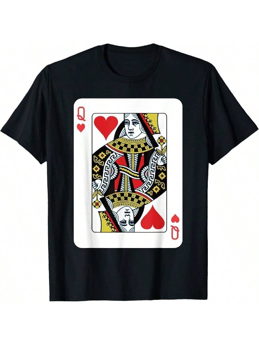 

Queen Of The Hearts Playing Card Poker T-Shirt XXXXL чорний
