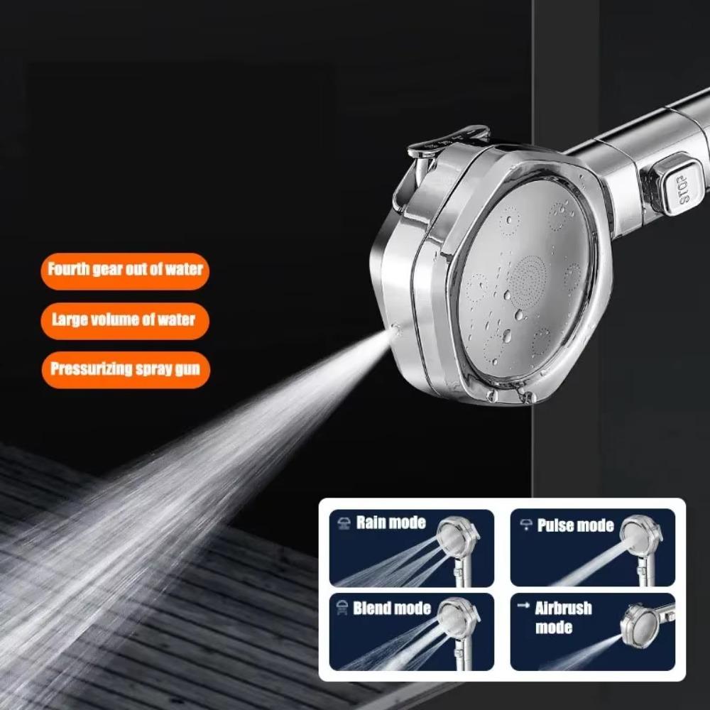 Vierstufiges Supercharged Handbrausekopf mit 1,5 m Schlauch Duschersatz Badezimmerzubehör