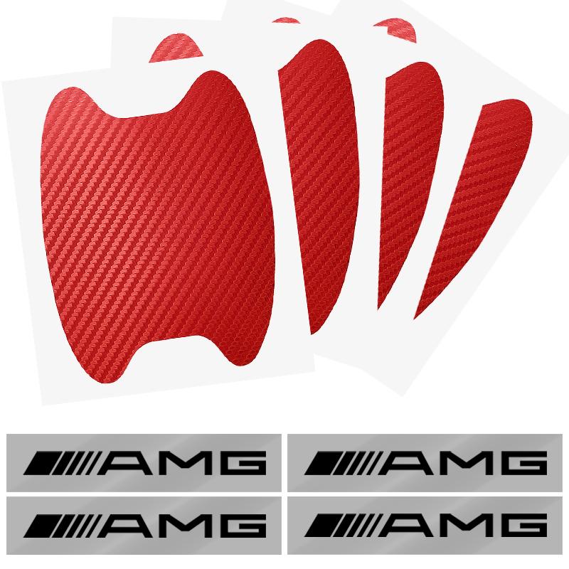 Car Door Sticker Carbon Fiber Scratches Auto Handle Protection Film For Mercedes Benz AMG GLE GLS GLC CLA GLB ML C500 C200 C300 W204 W206 W212 W203