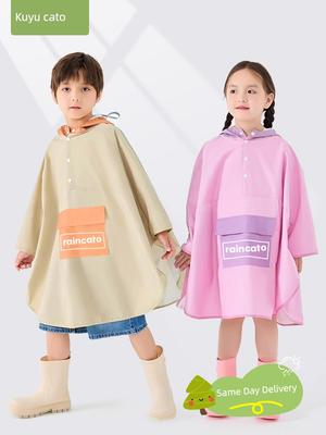 Kids Raincoat Boys and Girls Children's Whole Body Waterproof Belt Schoolbag Seat Baby Primary School Student Special Cloak Poncho for School