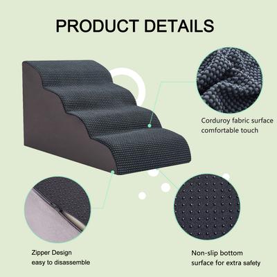 Pet Stairs, Steps, Small Dogs Getting Up and Down, Bed Ladder, Bedside Ladder, Removable and Washable Sponge Slope Ladder