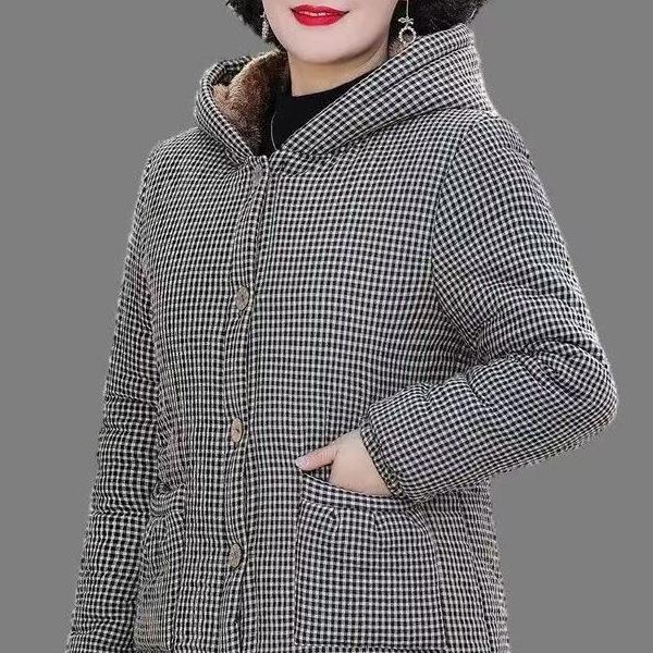 2024 Winter Plaid Fleece-Lined Hooded Jacket
