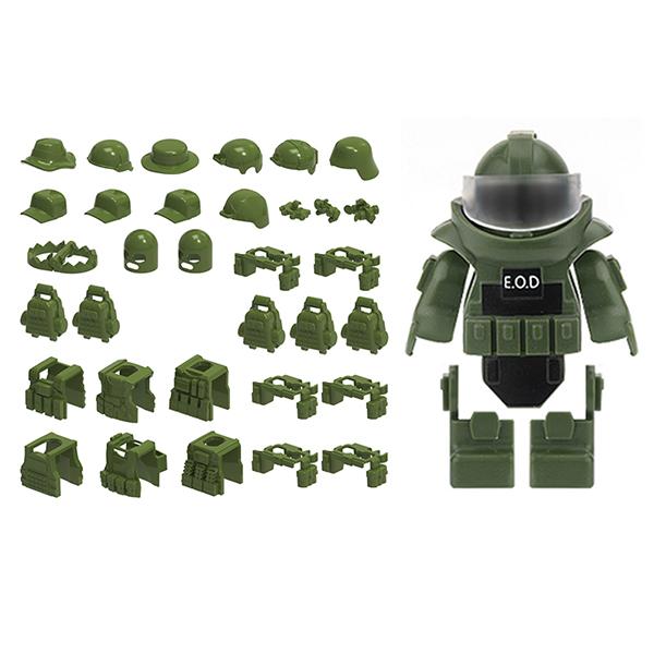 City Police Bomb Disposal Suit Special Forces Equipment Building Blocks Military Soldiers Figures Vest Hat Parts MOC Bricks Toys