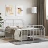 VidaXL Metal Bed Frame with Headboard-Footboard White 120x190cm 353699