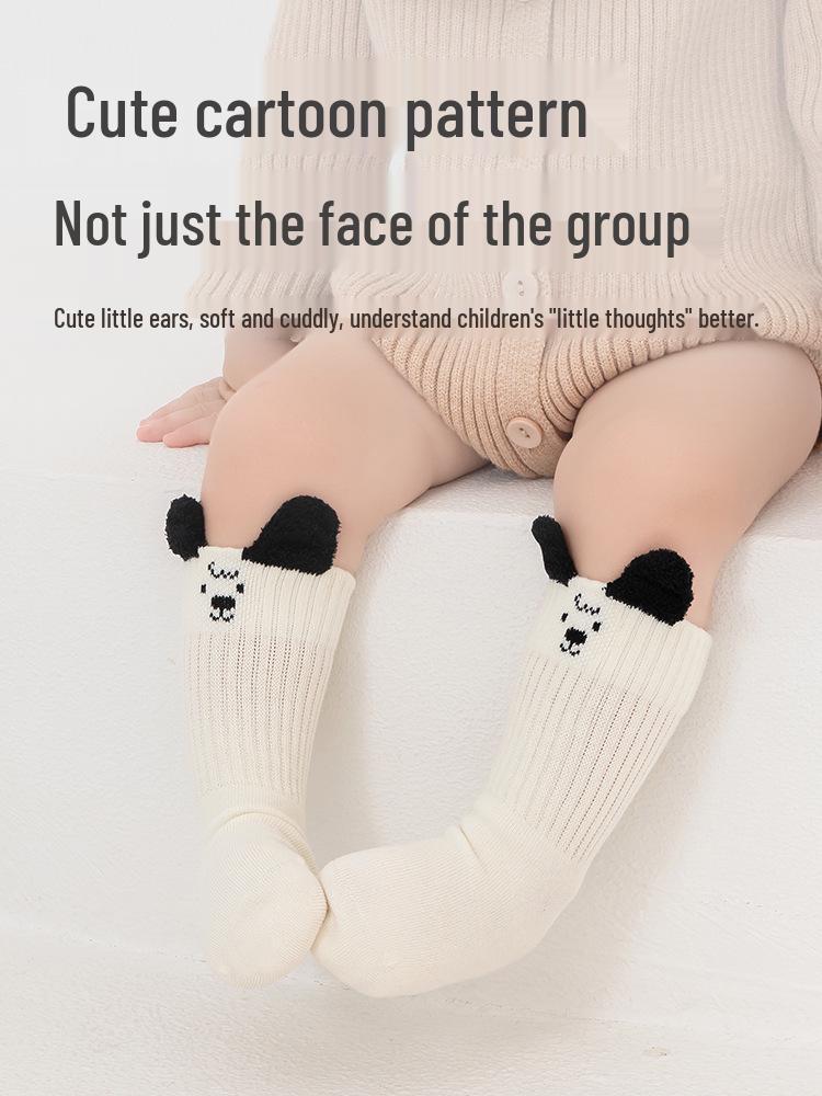 Autumn/Winter Baby Socks: A-class Cotton, Boneless, Loose Cuff, Cartoon Design for 1-3 Years with Ear Details