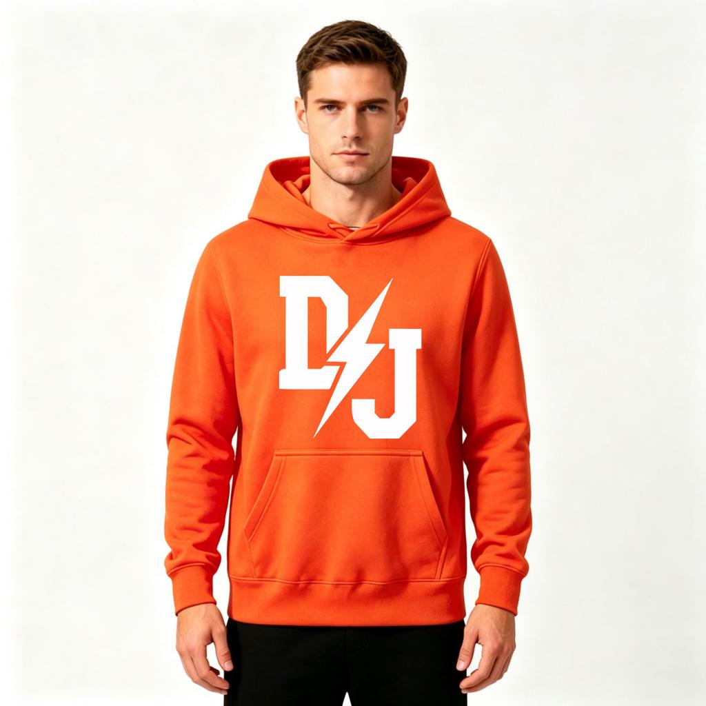 Men Stylish Lightning Letter Print Pullover Hoodie Casual Long Sleeve Sweatshirt For Daily Wear