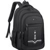 Casual Solid Black Travel Backpack, Shock Resistant Notebook Rucksack for Teenagers, Office Staff and Outdoor Hiking