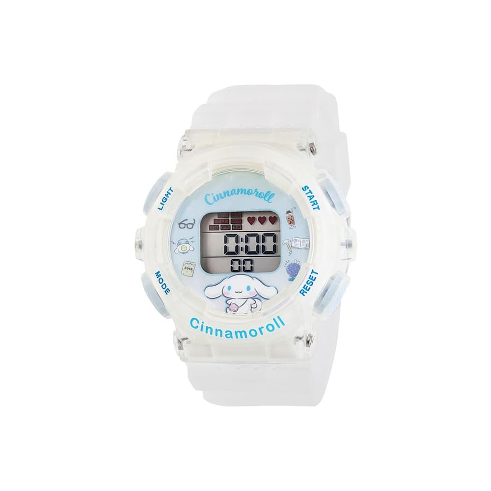 Sun Flame J-Axis Cinnamoroll Digital Watch with Backlight, Alarm Function, Girls Clear Design