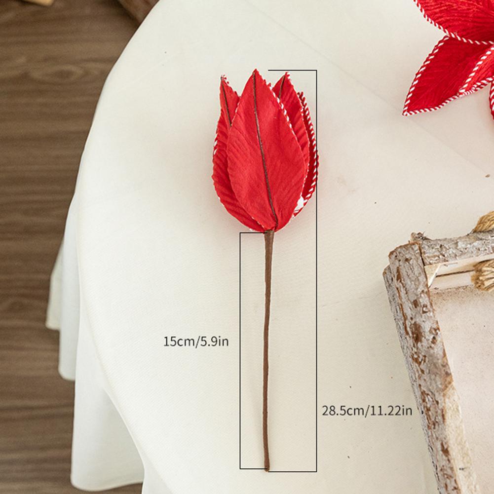 Four Plush Christmas Flowers for Tree and Custom Holiday Displays Made with Synthetic Flannel for Long Lasting Festive Decor