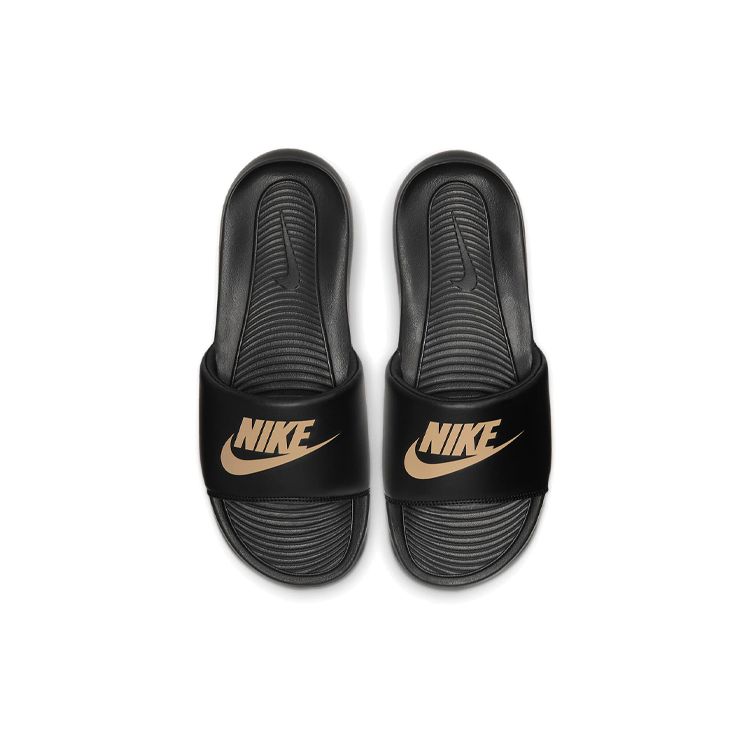 Nike Victori One Slide Black Metallic Gold Men Sneakers CN9675-006