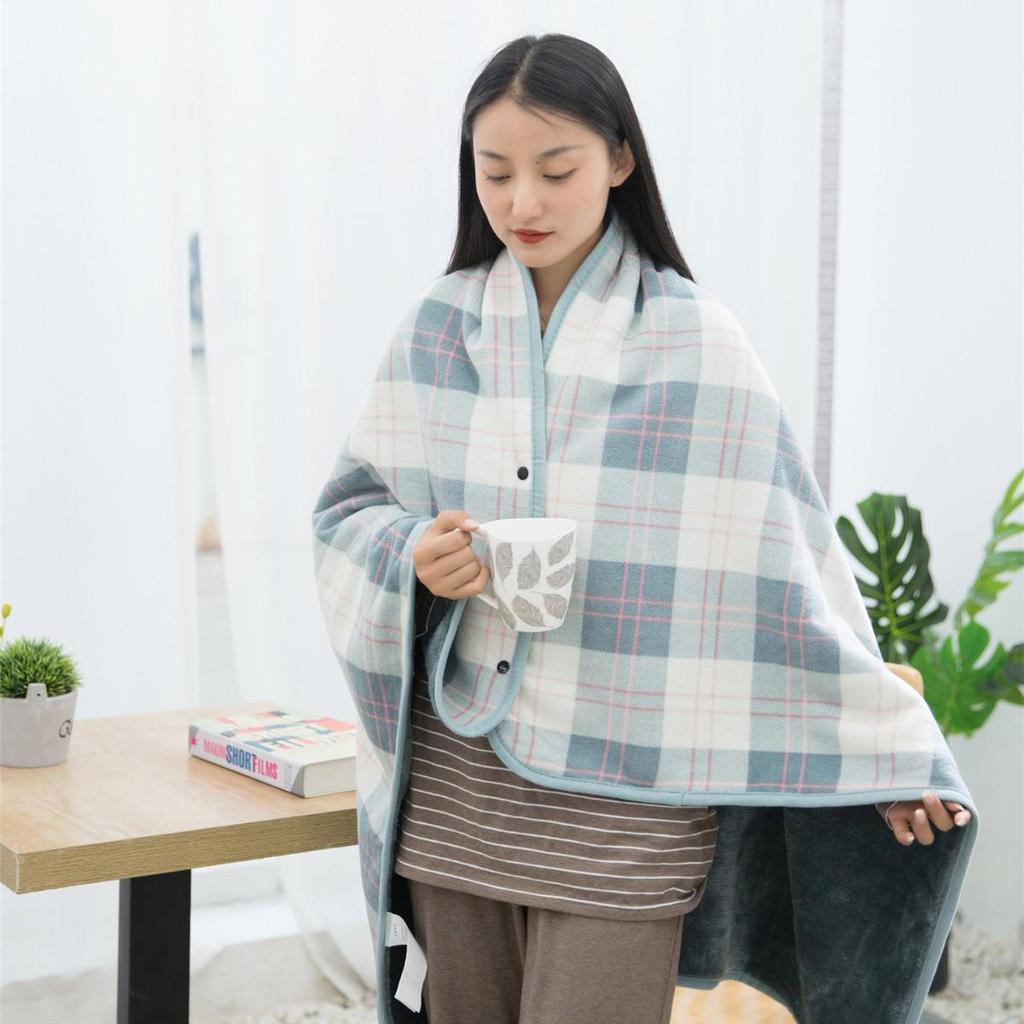 "Class A Soft Flannel Office Shawl Blanket - Thick, Cozy, Multifunctional for Autumn & Winter"