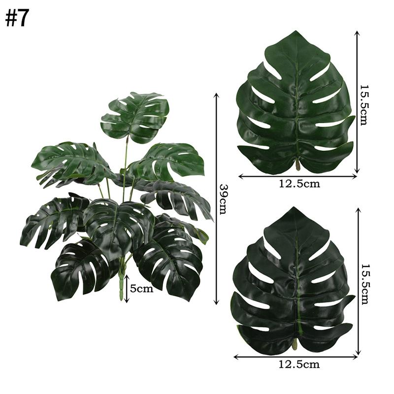 Artificial Turtle Back Monstera Leaf Simulation Fake Flowers Plant Pot Plastic Leaf Faux Plant Branch Ornamental Home Room Decor