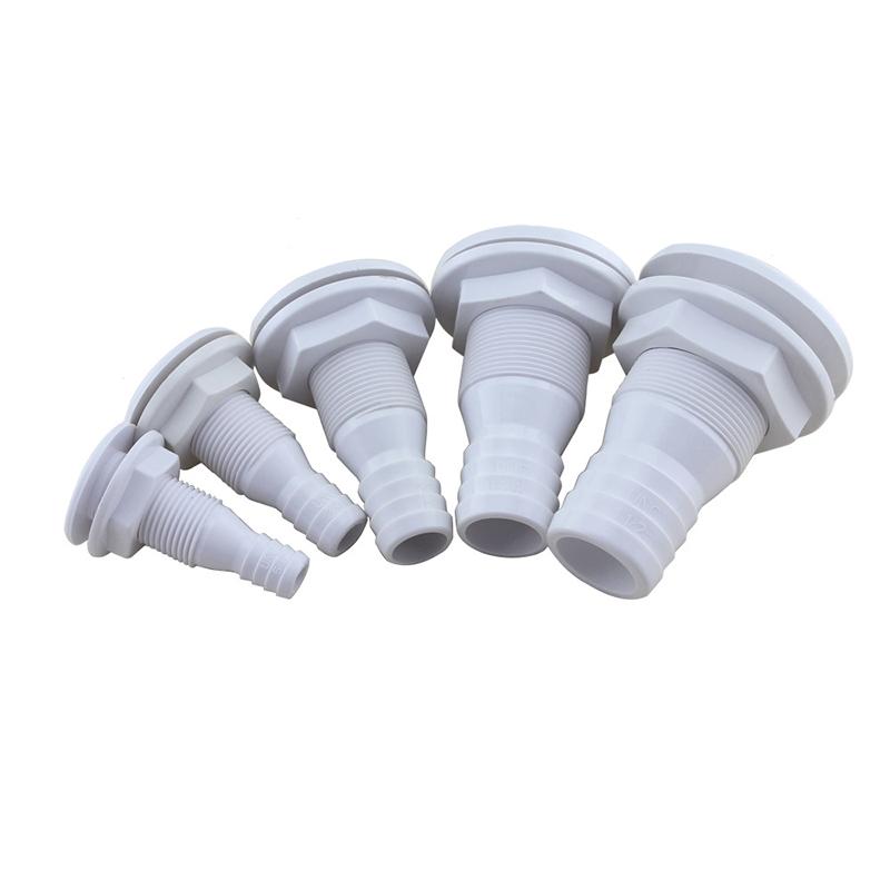 Marine Boot ABS Kunststoff DurchgangsRumpf Fitting Verbinder für 5/8, 3/4, 1 Zoll Schlauch Bootsablass Bilgenpumpe Sanitärarmaturen