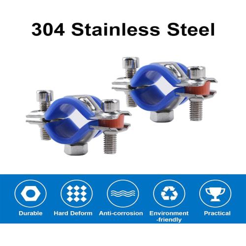 INCREWAY 2-Piece Fixing Sink Office Chair 304 Stainless Steel Hoop Pipe Clamps, Fits 1-Inch (25-27mm) Pipe Outer Diameter, Includes Hex Wrench Kit