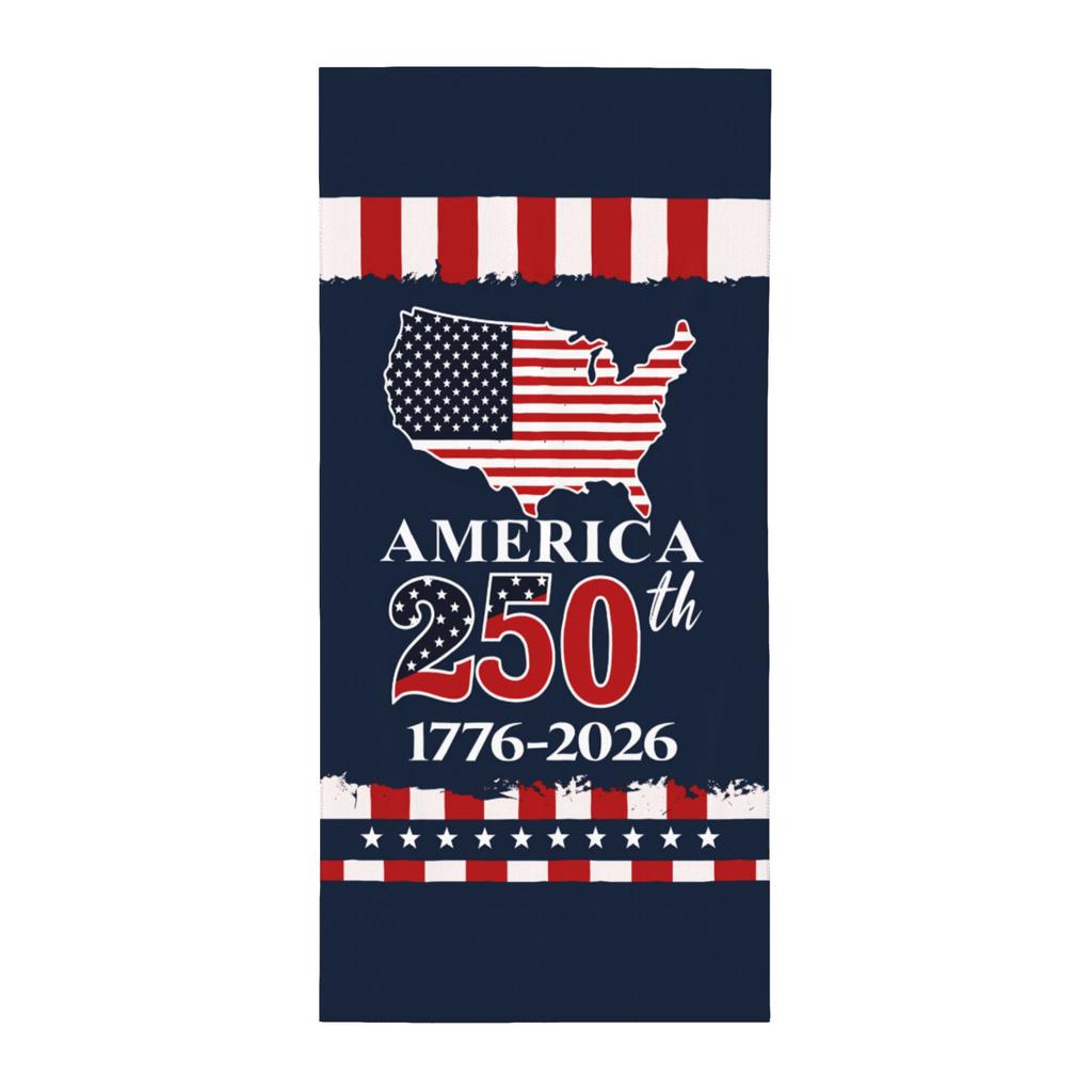 1 America 250Th Beach Towel Single Sided 2D Print Quick Dry Microfiber Beach Towel Pool Beach Swim Patriotic Commemorative Gift