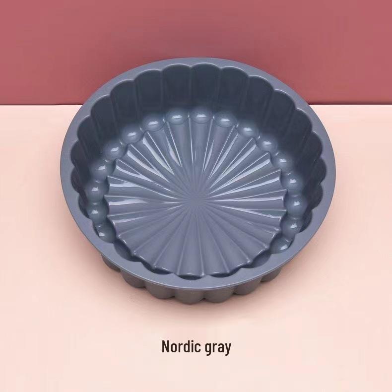 

7-дюймовая силиконовая форма для торта в виде подсолнуха из пищевого силикона: Устойчив к высоким температурам, Легко извлекается, Идеально подходит для слоеных и приготовленных на пару тортов. серый