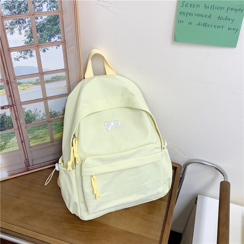 Schoolbag College Student Backpack Junior High School Student Computer Bag Korean Version Simple Girl Bow School Bag Large Capacity Backpack Female