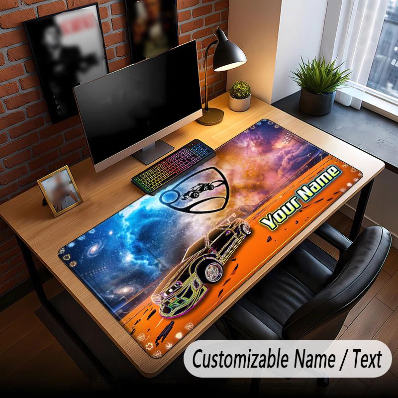 Custom Name Text Big Mouse Pad,Rocket League Soft Non Slip Extended Desk Mat For Home Office