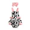 Baby Sleeveless Summer Sling Bodysuit with Bow Print