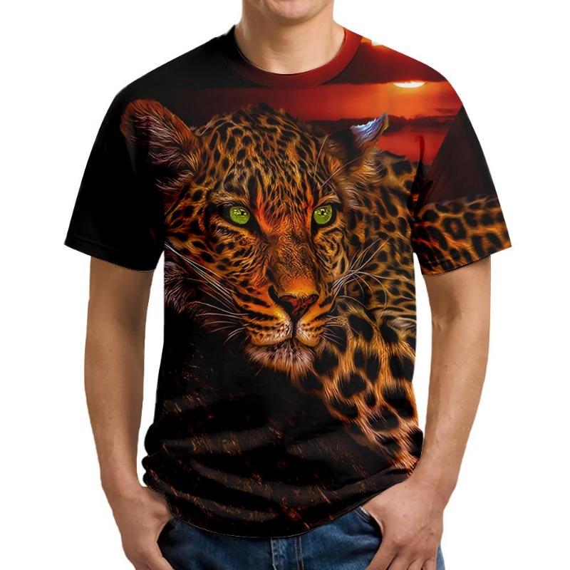 Men's Lion 3D Print T Shirts Y2K Hip Hop Streetwear Summer Casual T-shirt Animal Graphic Top Harajuku Tees Man Short Sleeve