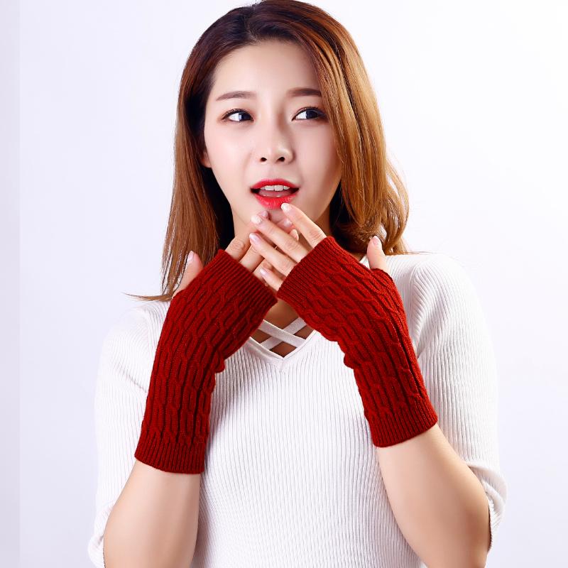 Women's Cashmere Blend Cable Knit Fingerless Gloves Soft Warm Knitted Wrist Warmers for Autumn Winter Cycling Outdoor Fashion