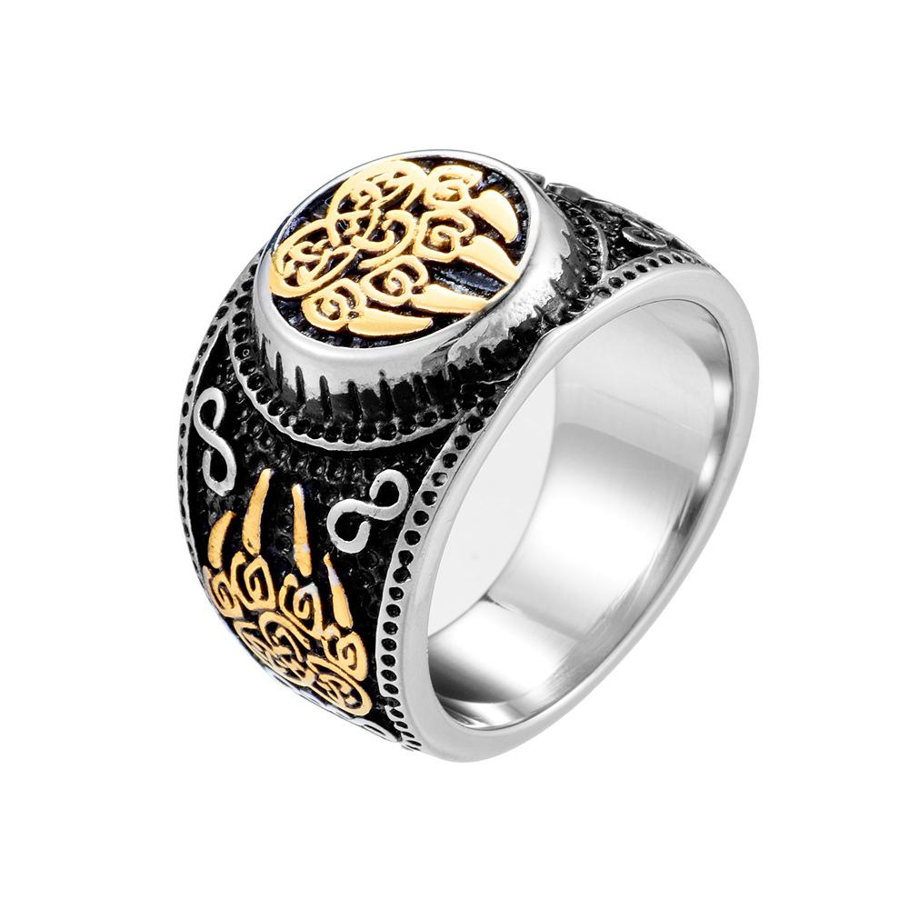 Retro Bear Claw Titanium Steel Ring, European, American and Nordic Personality Alternative Viking Ring Niche, Foreign Trade Jewelry 8