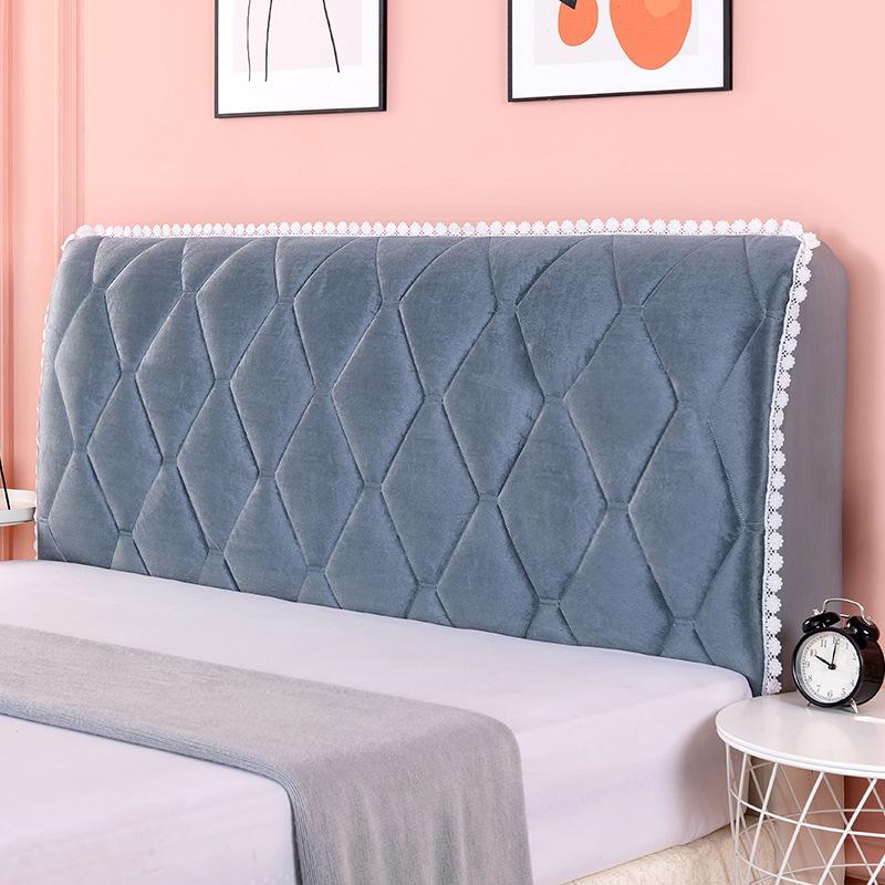 Modern Minimalist New Solid Color Padded Headboard Cover Four Season Universal Elastic Bed Protective Cover Dust Cover Backrest