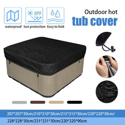 Couverture Carrée pour Jacuzzi 190T Imperméable Revêtement PVC Couvertures de Spa Baignoire Piscine Extérieure Coupe-vent Imperméable Couverture pour Jacuzzi Neuf