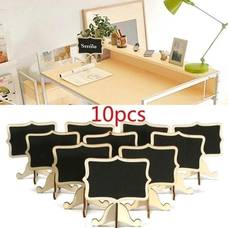 10PCS Mini Card Wooden Small Blackboard Desktop Message Decoration Single-sided Cute Girl Heart Crafts
