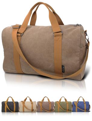 Hichago Boston Bag Canvas Travel 40L Large Capacity 3WAY Shoulder Strap Compatible Large [Thick Fabric] Carry-On Carry-On (Walnut, (CanBoss))