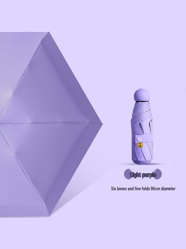 Women's Mini Five-Fold UV Protection Sun & Rain Umbrella - Compact, Portable, Ultralight