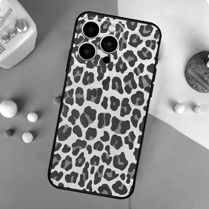 Applicable To Apple IPhone13 Mini Mobile Phone Case, Black and White Leopard Print Texture Mobile Phone Case, Painted and Anti-drop