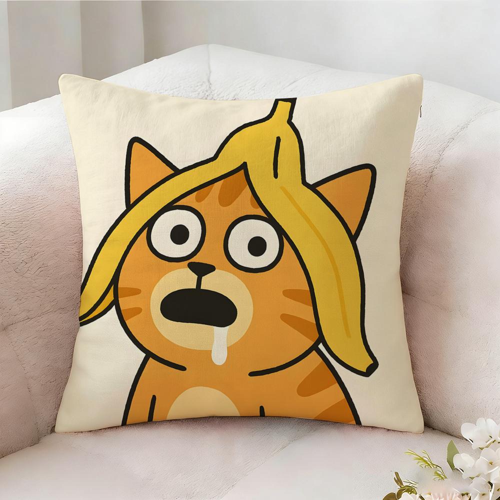 Surprised Cat Funny Party Pattern Pillow Case Pillowcase Doublesided Printed Sofa Cushion Bedroom Headboard Pillow