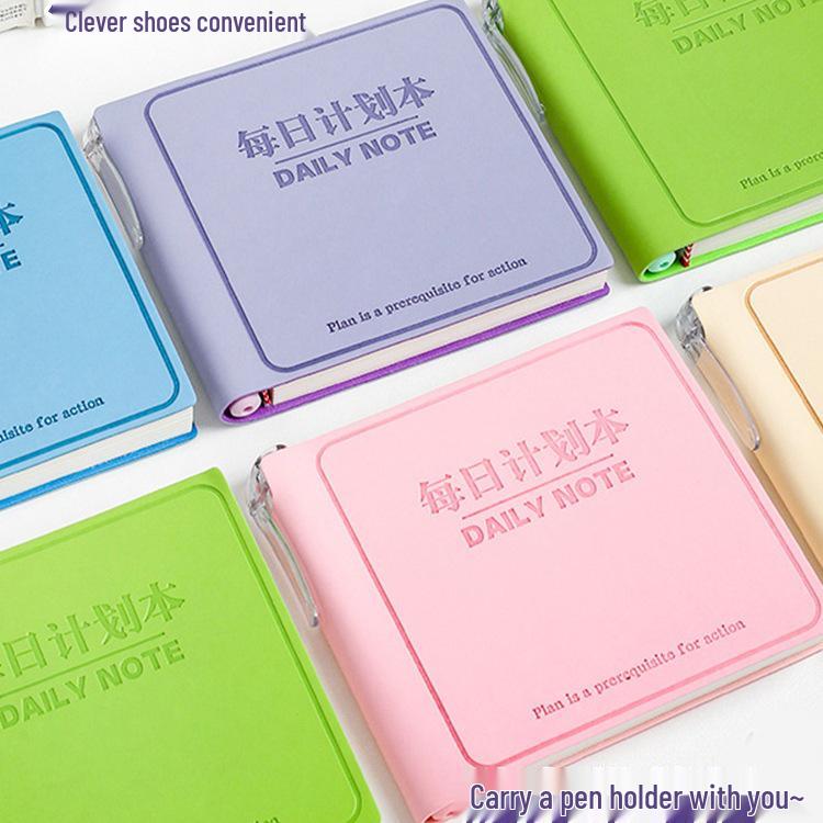 Pocket-Sized Daily Planner with Ballpoint Pen - Compact and Stylish Notebook for Time Management