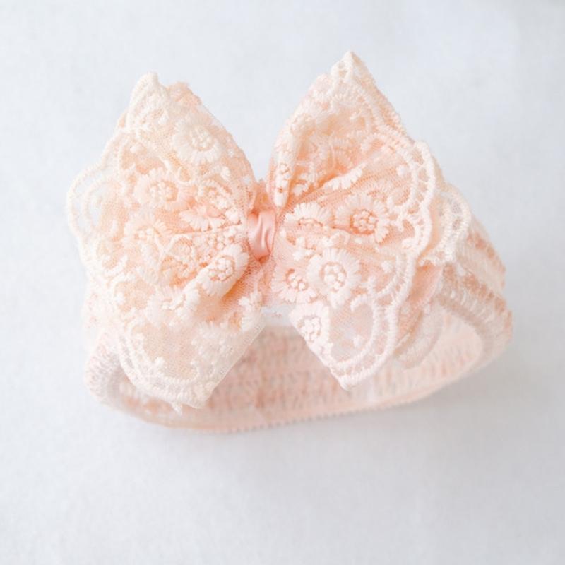 Großes Schleifen-Stirnband für Baby-Mädchen Spitzen-Schleife Haarband Elegantes Breites Stirnband Foto Haaraccessoires Dehnbarer Kopfschmuck