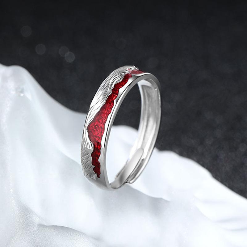 Love Ring Light Luxury Niche Design Couple Ring Opening Irregular Hand Jewelry