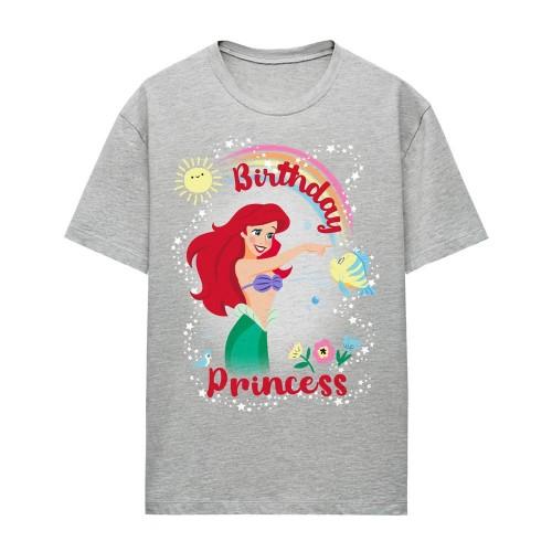 The Little Mermaid Womens/Ladies Birthday Princess Ariel & Flounder Heather T-Shirt